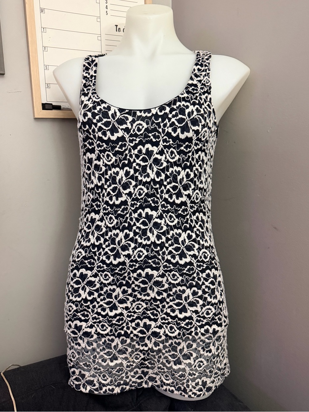 Ripe embroidered lacy mini tank top dress